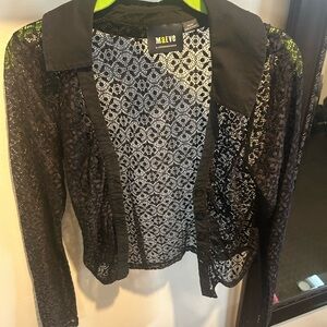 Maeve Black Sheer Lace top